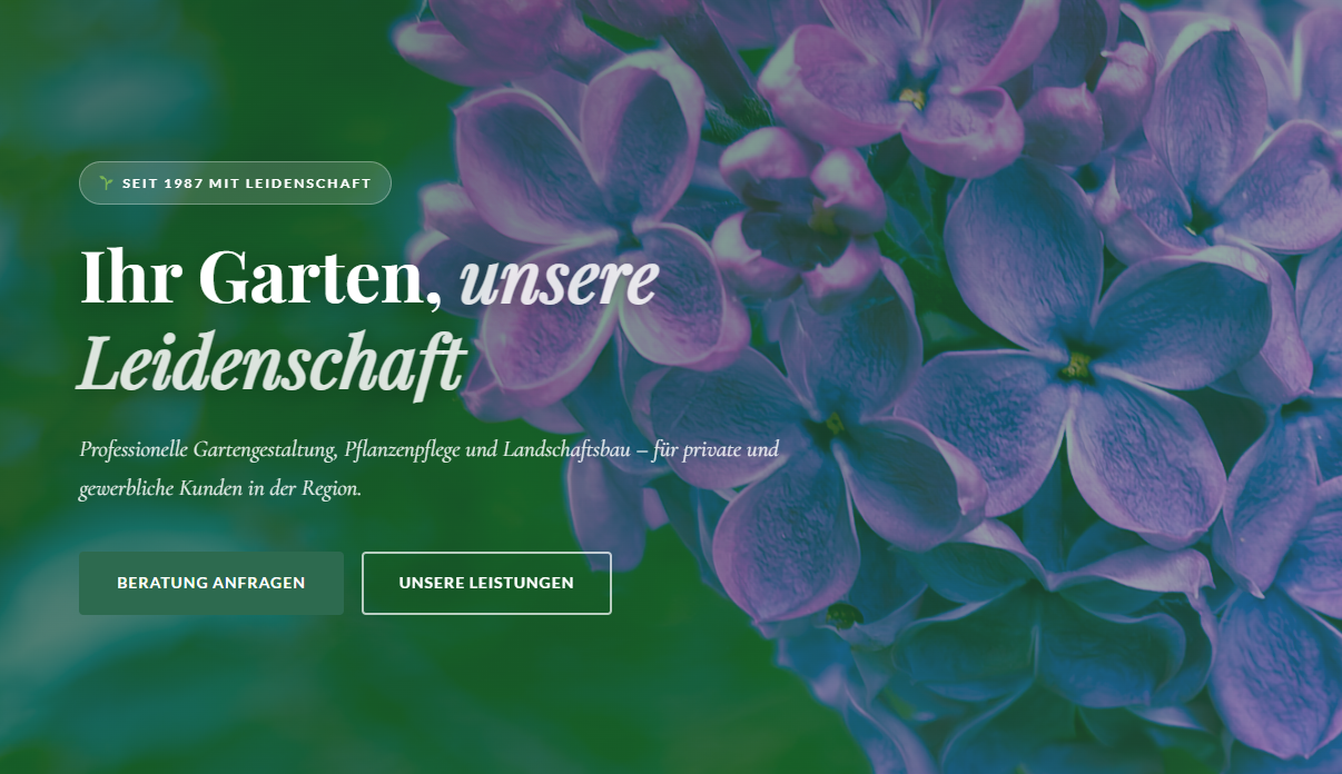 Website für Garten- & Landschaftsbau