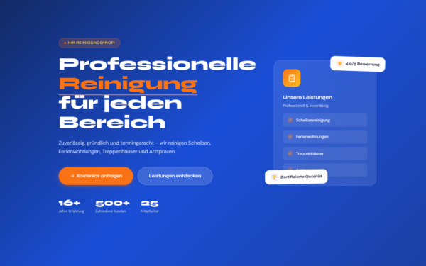 Website für Reinigungsdienstleister DE/EN